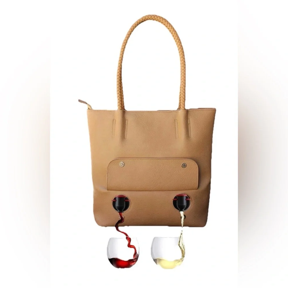 Chic Tan Wine Dispenser Tote
